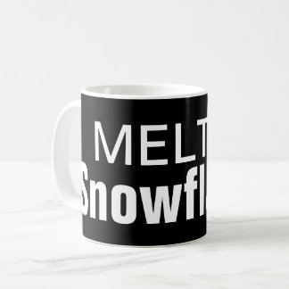Mok gesmolten snowflakes koffie