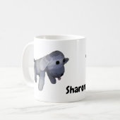 Mok - Gestreepte hond met naam (Voorkant links)