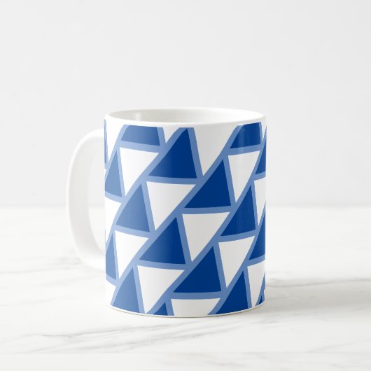 Mok - Geverbande Driehoeken in Blauw (Voorkant links)