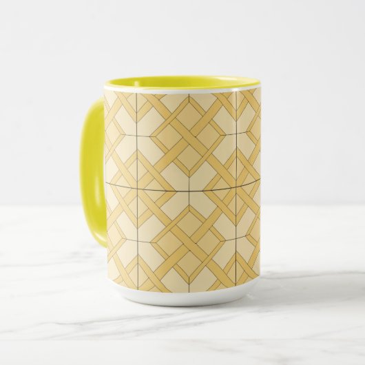 Mok - geweven rooster in drie schaduwen (Voorkant links)