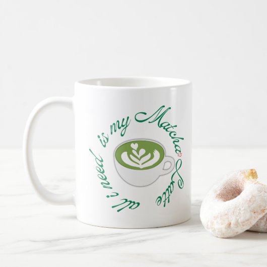 Mok GIFT, Matcha-liefhebber cadeau, matcha mok cad (Met donut)
