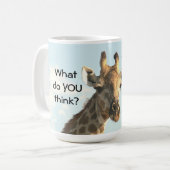 Mok, giraf, "Ik ben klaar voor mijn close-up" koff Koffiemok (Voorkant links)