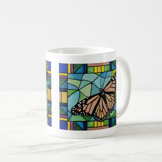 mok Glas in lood vlinder (Voorkant rechts)