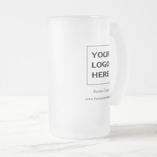 Mok glasbier met zakelijke Logo (Voorkant rechts)