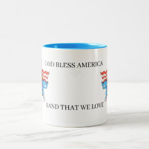 Mok: God zegene Amerika Tweekleurige Koffiemok