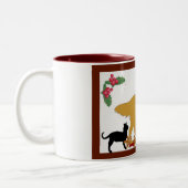 Mok~Golden Retriever Kerstkerst Tweekleurige Koffiemok (Links)