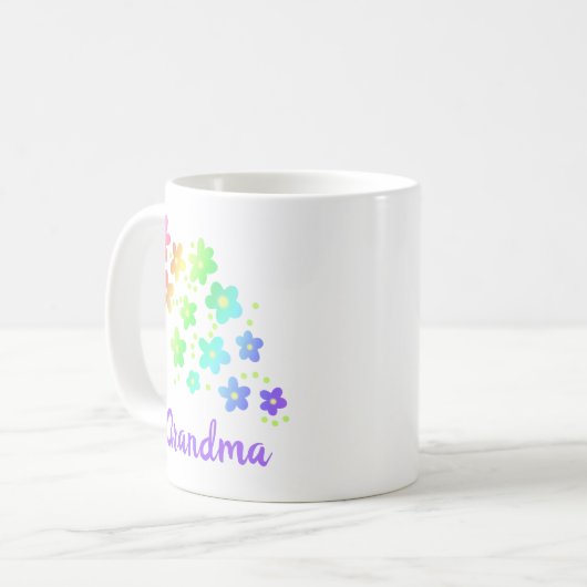 Mok Grandma Rainbow Flowers (Voorkant links)