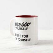 Mok – Grappige koffiebeker voor cafeïneverslaafden (Voorkant links)