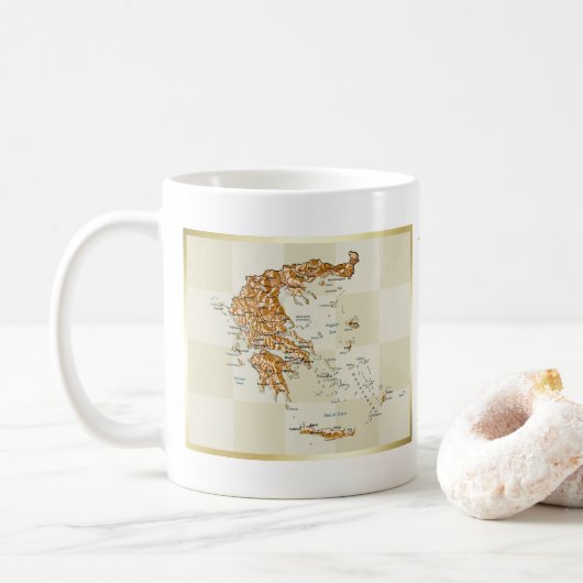 Mok Griekse vlag + kaart (Met donut)