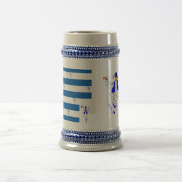 Mok grijs/blauw 22 oz Stein Griekse vlag