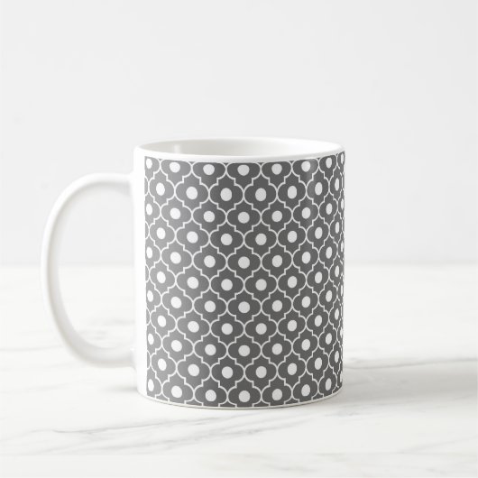 Mok grijze ventilator Argyle Pattern Coffee (Links)