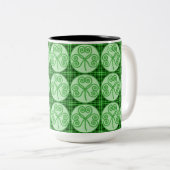 Mok groen en zwart geplakt Shamrock Pattern (Voorkant rechts)