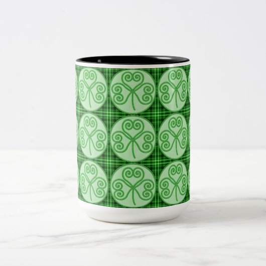 Mok groen en zwart geplakt Shamrock Pattern (Center)