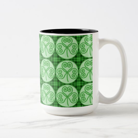 Mok groen en zwart geplakt Shamrock Pattern (Rechts)