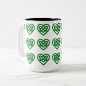 Mok groen glitter Celtic Heart Knot Pattern (Voorkant links)