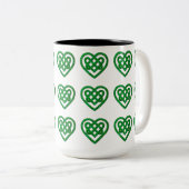 Mok groen glitter Celtic Heart Knot Pattern (Voorkant rechts)