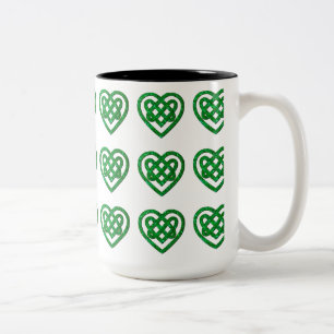 Mok groen glitter Celtic Heart Knot Pattern
