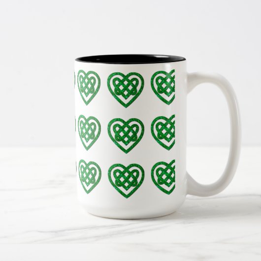 Mok groen glitter Celtic Heart Knot Pattern (Rechts)