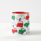 Mok groen, wit, rood,  Italiaans autopatroon (Midden)