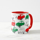 Mok groen, wit, rood,  Italiaans autopatroon (Voorkant rechts)