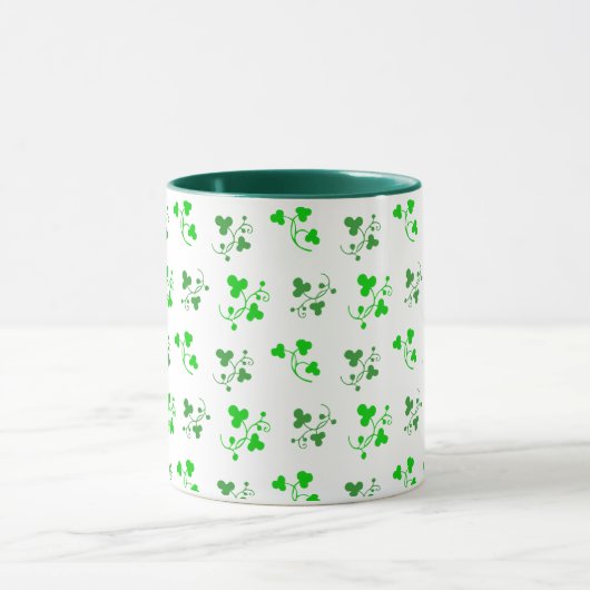 Mok groen wit Shamrocks Pattern (Midden)