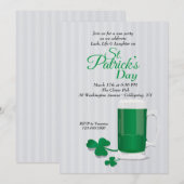 Mok groene bier St. Patrick's Day uitnodiging (Voorkant / Achterkant)