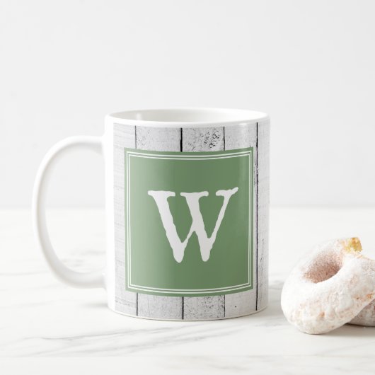 Mok Groene bijtende monogram (Met donut)