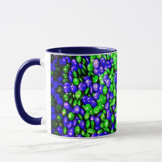 Mok groene en blauwe dammen koffie (Links)