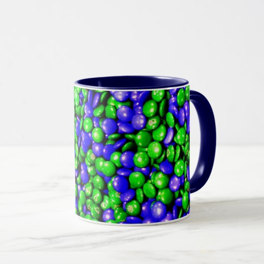 Mok groene en blauwe dammen koffie (Voorkant rechts)