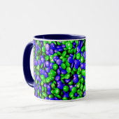 Mok groene en blauwe dammen koffie (Voorkant links)