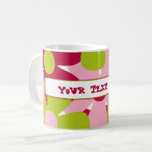 Mok groene en roze bloemen (Voorkant links)