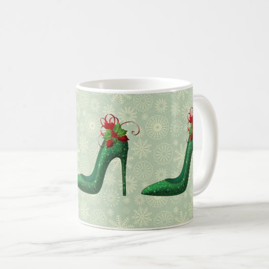 Mok groene glitter heels (Voorkant rechts)