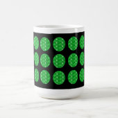 Mok groene glittercirkels op zwart (Center)