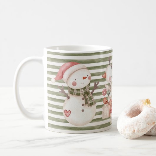 Mok Groene Kerstkarakters (Met donut)