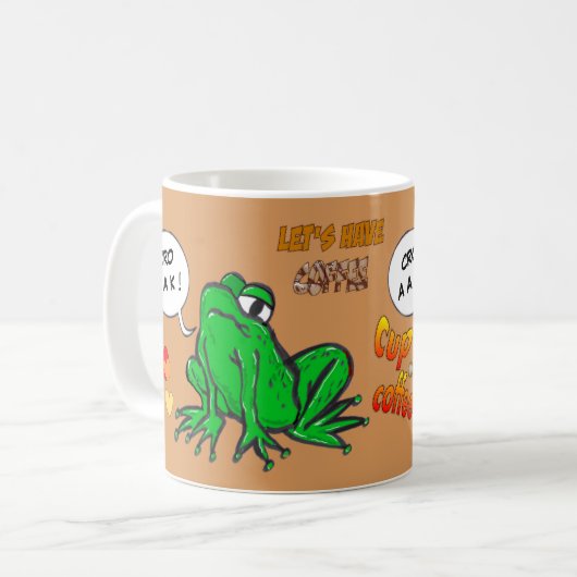 Mok groene kikkervis Cartoon Koffiekoffie (Voorkant links)