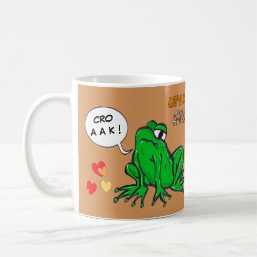 Mok groene kikkervis Cartoon Koffiekoffie (Links)