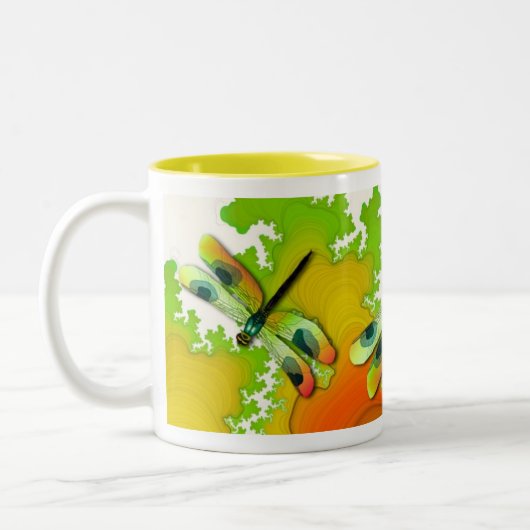 Mok groene libellen en fractals (Links)