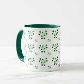 Mok Groene Shamrocks Circles Pattern (Voorkant links)