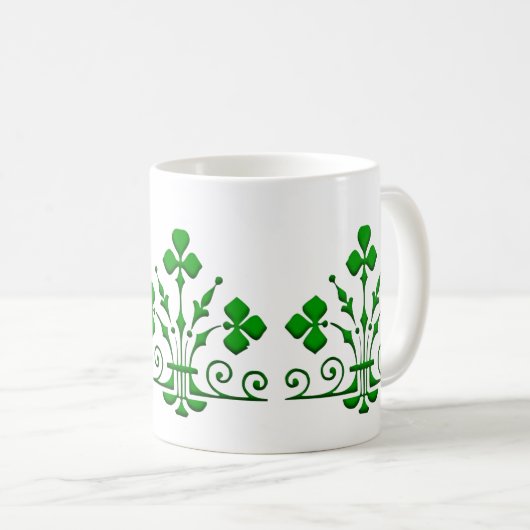 Mok groene Shamrocks Pattern (Voorkant rechts)