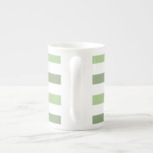 Mok Groene Stripes Horizontal Bone China (Achterkant)