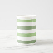 Mok Groene Stripes Horizontal Bone China (Voorkant)
