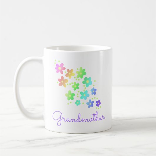 Mok grootmoeder regenboogbloemen (Links)