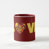 Mok Groovy Love Heart Maroon Cup (Midden)