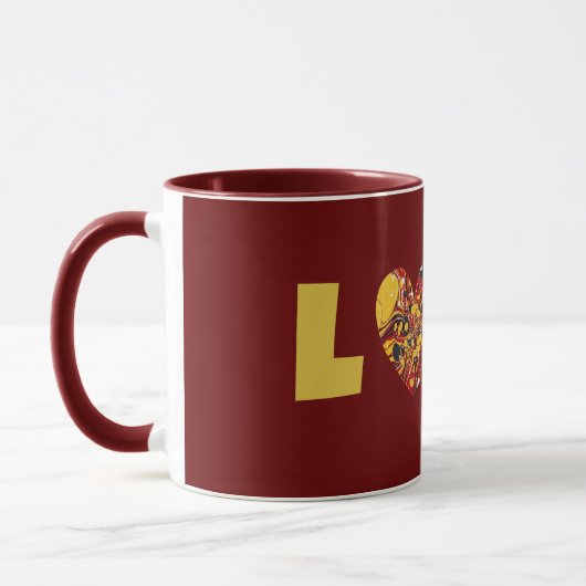 Mok Groovy Love Heart Maroon Cup (Links)