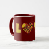Mok Groovy Love Heart Maroon Cup (Voorkant links)