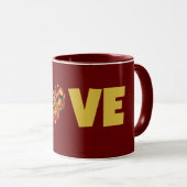 Mok Groovy Love Heart Maroon Cup (Voorkant rechts)