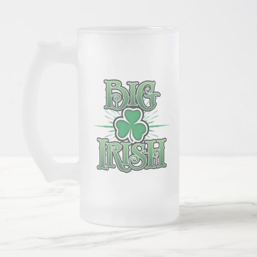 Mok grote Ierse diepgevroren glasbier (Links)