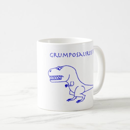 Mok Grumposaurus Rex Blue Crayon (Voorkant rechts)