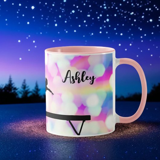 Mok Gymnastiek Beam Bokeh met naam voor gymnast