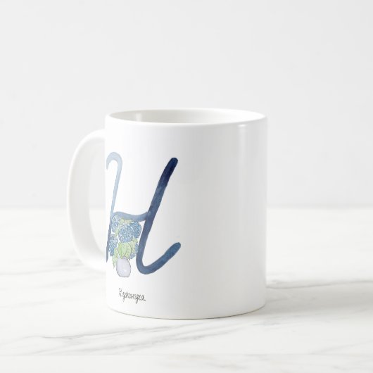 Mok "H"-waterverf initiaal (Voorkant links)